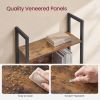 5-Tier Industrial Bookshelf, Slim Storage Bookcase with Steel Frame, Rustic Brown and Black