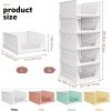 5 Pack Stackable Closet Storage Basket, Multifunctional Foldable Closet Organizer for Bathroom Kitchen Laundry Room Wardrobe Storage