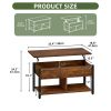 Coffee Table with Storage, Lift-Top Wooden Center Table for Home & Office, Rustic Brown