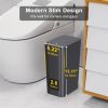 3 Pack 10 Liter Small Trash Can with lid, 2.6 Gallon,Garbage Can Slim Trash Bin Waste Basket for Bathroom,Kitchen,Bedroom,Living Room,Office
