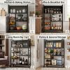 Rolling Kitchen Storage Cart with Shelves and Baskets, Mobile Pantry Organizer for Kitchen, Coffee Station and Small Spaces, Multiple Styles Available