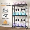 45 Inch Rolling Clothes Rack, Adjustable Metal Shelves, Heavy Duty Clothes Rack with Side Hooks for Household, Laundry Room, Black