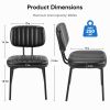Dining Chairs Set of 2, Mid Century Modern Kitchen Chairs with Faux Leather for Kitchen, Living Room, Black