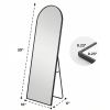 59" Full Length Mirror Floor Standing, Anti-Rust Aluminum Frame, Arch/Rectangle, Black/Gold