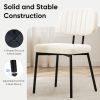 Dining Chairs Set of 2, Mid Century Modern Kitchen Chairs with Faux Leather for Kitchen, Living Room, Beige