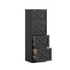Farmhouse Vertical Printer Stand with X Pattern, 4-Drawer Storage Cabinet Fits Letter Files, Black