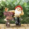 Charming Garden Gnome Welcome Statue For Outdoor Decor