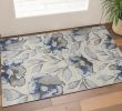 3' X 5' Blue and Gray Floral Vines Area Rug