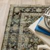 4' X 6' Green And Brown Floral Area Rug