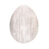12" Farmhouse White Wwash Wooden Large Egg