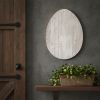 12" Farmhouse White Wwash Wooden Large Egg