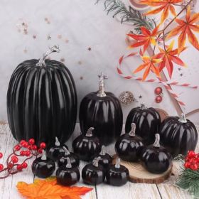 14pcs Artificial Pumpkin Black Foam Creative Lightweight Reusable Decorative Pumpkin For Ornament (Option: Default)