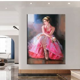 Hand Oil Pianting Ballerina fine art Dancer Handmade oil painting on Canvas female Ballet Artist Wall Art Living Room Bedroom Home Decor (style: 7, size: 90x120cm)