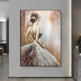 Hand Oil Pianting Ballerina fine art Dancer Handmade oil painting on Canvas female Ballet Artist Wall Art Living Room Bedroom Home Decor (style: 2, size: 150x220cm)