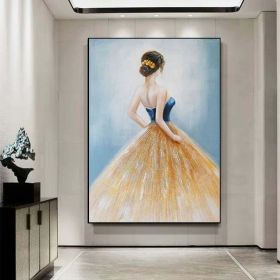 Hand Oil Pianting Ballerina fine art Dancer Handmade oil painting on Canvas female Ballet Artist Wall Art Living Room Bedroom Home Decor (style: 6, size: 50X70cm)