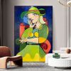 Handmade Oil Painting Nice Day Sky Sea Meadow Flowers Painting on Canvas Handmade Wall Art Original Oil Artwork for Home Living Room Bedroom Office D