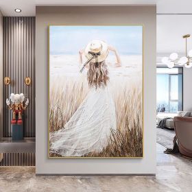 Handmade Oil Painting Nice Day Sky Sea Meadow Flowers Painting on Canvas Handmade Wall Art Original Oil Artwork for Home Living Room Bedroom Office D (style: 2, size: 100X150cm)