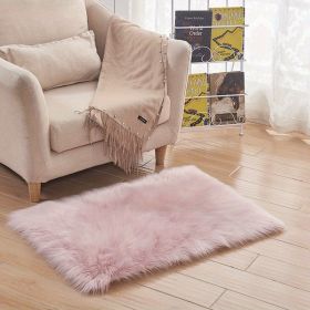 1pc, Wool Carpet Long Fur Carpet Indoor Living Room Floor Mat 23.62*35.43inch Acrylic 80% Polyester 20% Suede Fleece Bottom Long Fur Carpet (Color: pink, size: 23.62*35.43inch)