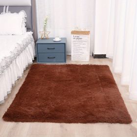 1pc Soft and Fluffy Shag Area Rugs for Living Room and Bedroom - Non-Slip, Machine Washable Carpet for Home Decor and Room Decor (Color: Coffee, size: 62.99*78.74inch)