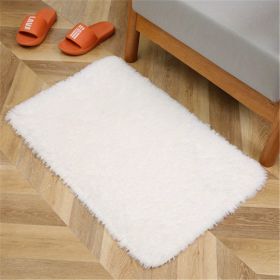 1pc Soft and Fluffy Shag Area Rugs for Living Room and Bedroom - Non-Slip, Machine Washable Carpet for Home Decor and Room Decor (Color: Pure White, size: 19.69*31.5inch)