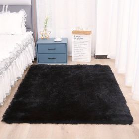 1pc Soft and Fluffy Shag Area Rugs for Living Room and Bedroom - Non-Slip, Machine Washable Carpet for Home Decor and Room Decor (Color: Black, size: 35.4*59.1 inch)