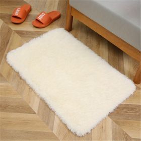 1pc Soft and Fluffy Shag Area Rugs for Living Room and Bedroom - Non-Slip, Machine Washable Carpet for Home Decor and Room Decor (Color: Beige White, size: 23.62*35.43inch)