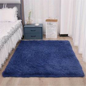 1pc Soft and Fluffy Shag Area Rugs for Living Room and Bedroom - Non-Slip, Machine Washable Carpet for Home Decor and Room Decor (Color: Dark Blue, size: 19.69*31.5inch)