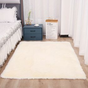 1pc Soft and Fluffy Shag Area Rugs for Living Room and Bedroom - Non-Slip, Machine Washable Carpet for Home Decor and Room Decor (Color: Cream Color, size: 35.4*59.1 inch)