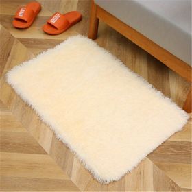 1pc Soft and Fluffy Shag Area Rugs for Living Room and Bedroom - Non-Slip, Machine Washable Carpet for Home Decor and Room Decor (Color: Cream Color, size: 23.62*47.24inch)