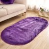 1pc Super Soft Area Rug, Plush Fluffy Faux Sheepskin Oval Floor Mat For Living Room Bedroom, Machine Washable Bedside Rugs, Shaggy Plush Carpet Faux