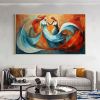 Hand Painted Oil Painting Abstract Beautiful Woman Oil Painting on Canvas Large Wall Art Original Blue Decor Minimalist Art Custom Painting Modern Li