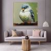 Hand Painted Oil Painting Original Colorful Animal Oil Painting On Canvas Bird Oil Painting Blue Bird Painting Impasto Original Art Animal Wall Art L