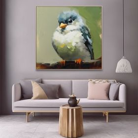 Hand Painted Oil Painting Original Colorful Animal Oil Painting On Canvas Bird Oil Painting Blue Bird Painting Impasto Original Art Animal Wall Art L (style: 01, size: 120x120cm)