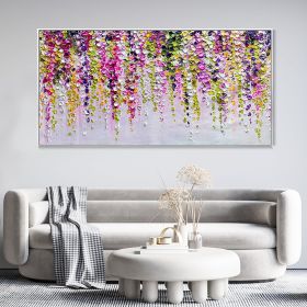 Hand Painted Oil Painting Abstract Floral Texture Canvas Oil Painting Colorful Wall Decor Art Modern Landscape Painting Living Room Decor Oil Paintin (style: 01, size: 100x150)