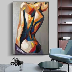 Handpainted large Sexy Naked Back Wall Art Sexy Girl woman Modern Abstract Nude Oil Painting on Canvas Home Entryway Living Room Bedroom Luxurious De (style: 01, size: 150x220cm)