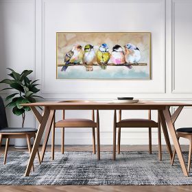 Handmade Oil Painting Abstract Colorful Birds oil Painting On Canvas Original Animal Wall Art Modern Acrylic Painting Living room Home Decor (style: 01, size: 60x120cm)