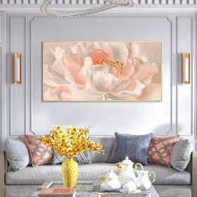 Hand Painted Oil Painting Abstract Flower Art Blooming White Pink Peony Flower Oil painting On Canvas Texture Art Painting For Living Room Wall Decor (style: 01, size: 70x140cm)