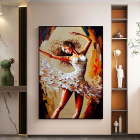 Hand Painted Oil Painting Abstract Dancer Oil Painting On Canvas Large Wall Art Original White Ballet Painting Boho Wall Decor Custom Painting Living (style: 01, size: 100X150cm)