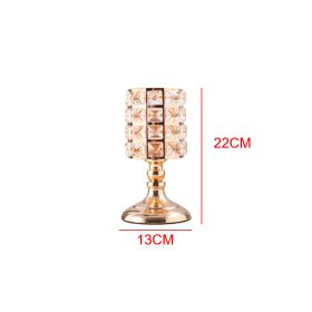 Luxury Crystal Metal Candle Holders Flowers Candlestick Glass Wedding Table Centerpiece Road Lead Candelabra Wedding Party Decor (Color: Small, Ships From: China)
