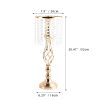 Ins Luxury Metal Candle Holders with Crystal Flowers Vase Candlestick Table Centerpieces Wedding Table Candle Stand Wedding Prop