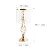 Ins Luxury Metal Candle Holders with Crystal Flowers Vase Candlestick Table Centerpieces Wedding Table Candle Stand Wedding Prop