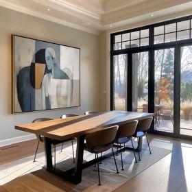 Cubism Female Abstract Faceless Portrait Painting Modern wall art Original Lovers Wall Art Picasso Cubist art Lovers' decor Frame wall art (style: 01, size: 120x120cm)
