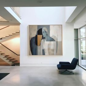 Cubism Female Abstract Faceless Portrait Painting Modern wall art Original Lovers Wall Art Picasso Cubist art Lovers' decor Frame wall art (style: 01, size: 100x100cm)