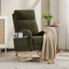 Modern Accent Rocking Chair Rocking Chair with Solid Wood Legs, Upholstered Nursery Glider Rocker, Comfy Armchair with Side Pocket, Living Room Loung