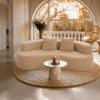 Boneless Compressed Modular Sofa, Soft Striped Corduroy Floor Couch with Deep Seat, Wide Armrests and Back Pillows