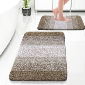 Bathroom Rug Set 2 Piece, Soft Absorbent Microfiber Bath Rug Set, Non-Slip, Machine Wash Dry, Plush Shaggy Bath Mats for Bathroom (30"x20"+24"x16" (Material: Microfiber)