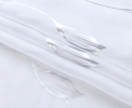 2PCS White Sheer Curtains Gold Foil Marble Print Rod Pocket Window Curtains, 52" W x 84" L