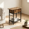 Tea table with charging station socket and flip cover