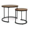 Set of 2 Modern Round Stacking Nesting Coffee Tables