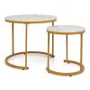 Set of 2 Modern Round Stacking Nesting Coffee Tables
